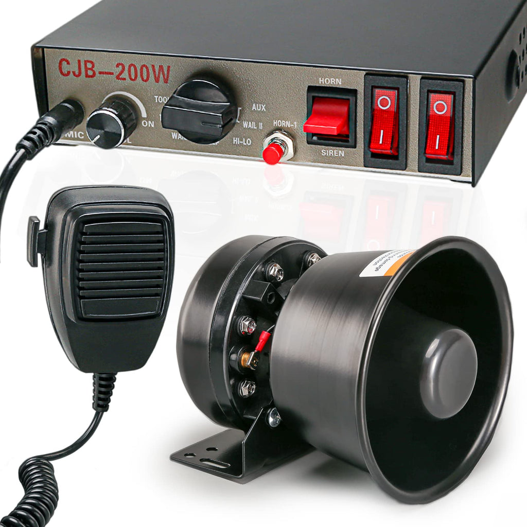 12V 200W Emergency Siren PA System with Handheld Microphone M609004