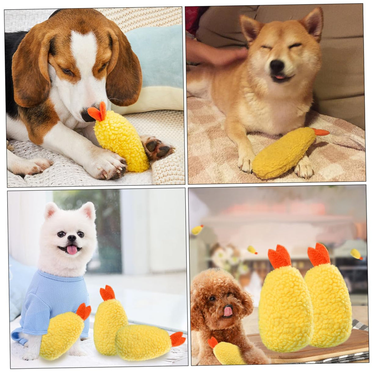 2 Pack Plush Squeaky Dog Toy Y7137