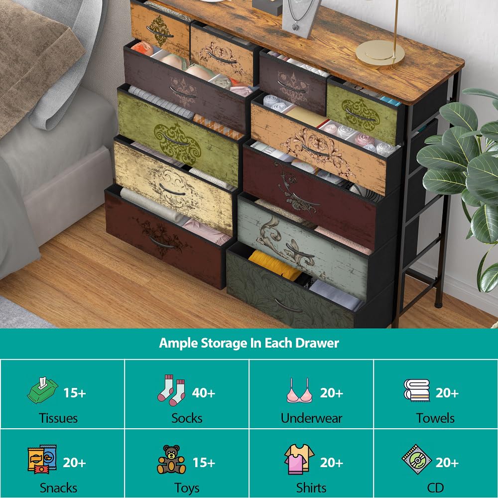 12 Drawer Fabric Dresser N43873