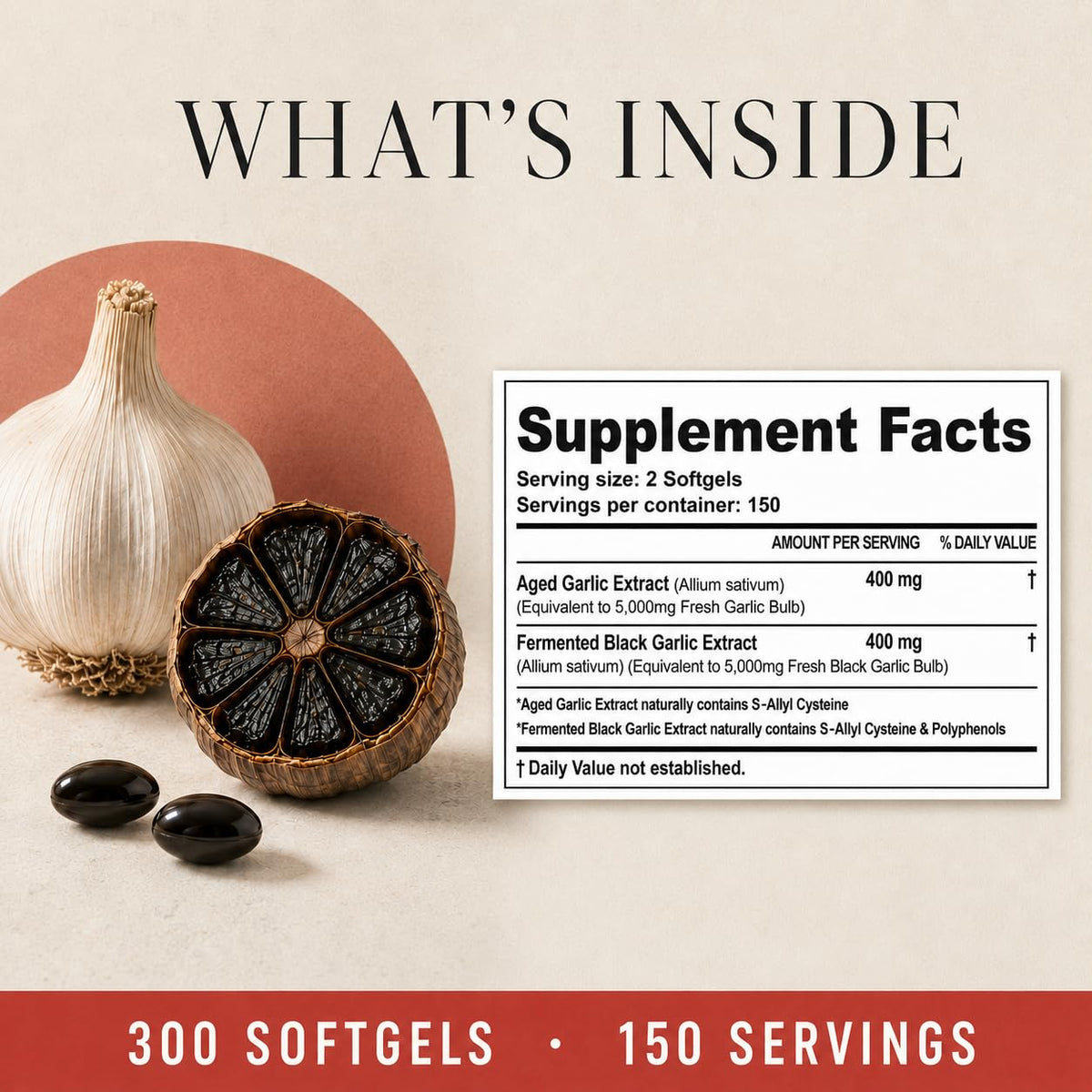 Aged Garlic Extract & Fermented Black Garlic Extract Softgels L5132