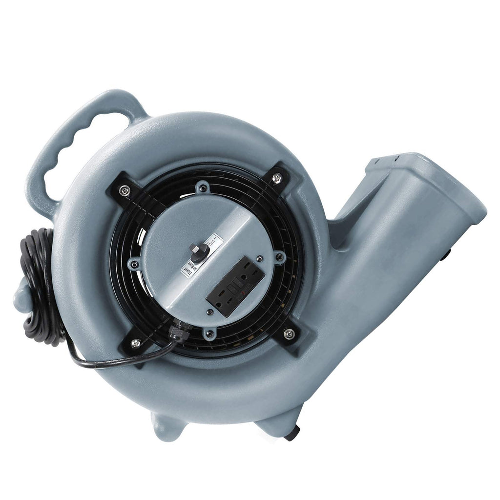 3 Speed 1/3 HP Industrial Floor Fan with 2 GFCI Outlets Q762