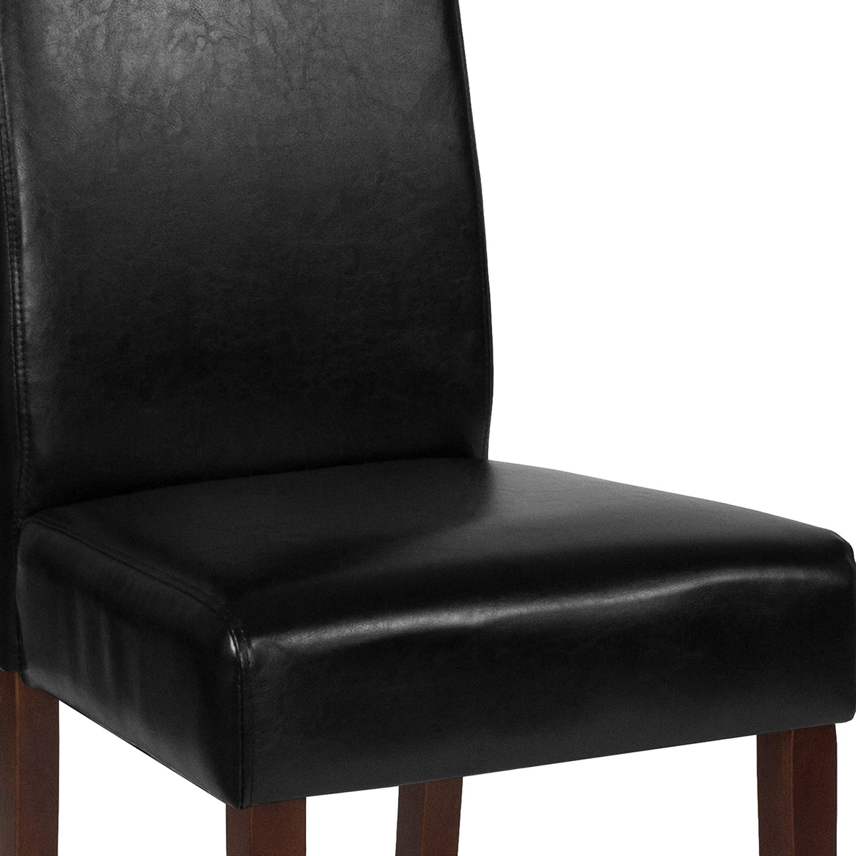 Black Faux Leather Parsons Chair K493149