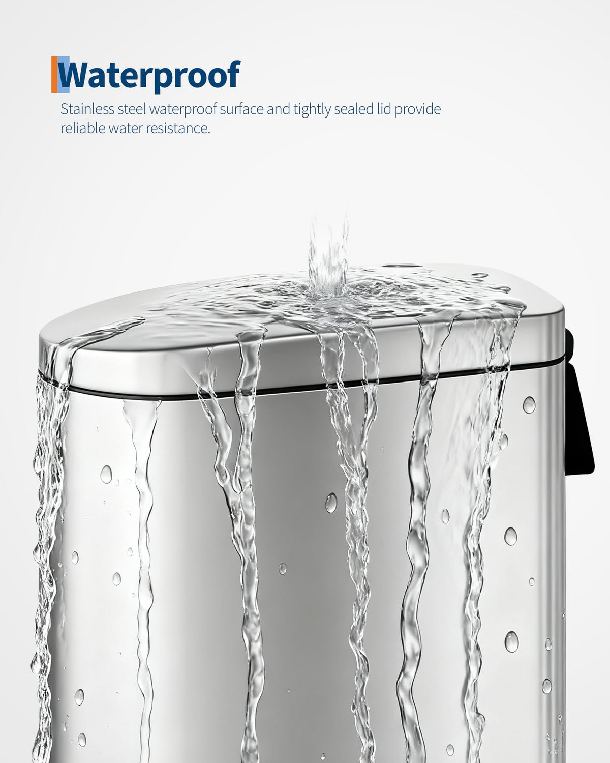 50 L Stainless Steel Kitchen Trash Can with Lid B5273