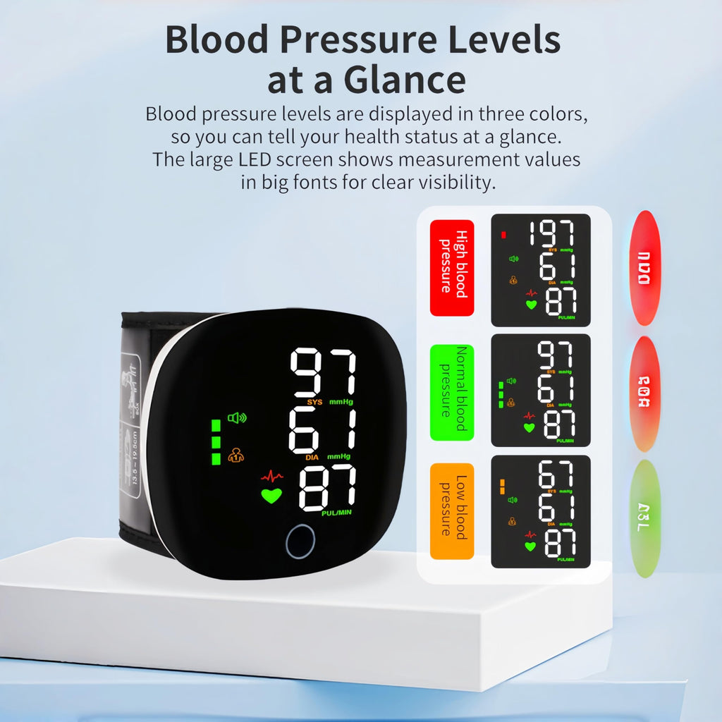 Wrist Blood Pressure Monitor with LCD Display and Voice Guide Y817