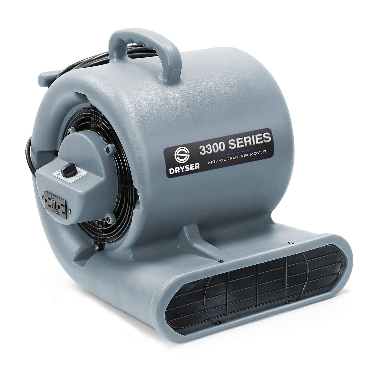 3 Speed 1/3 HP Industrial Floor Fan with 2 GFCI Outlets Q762