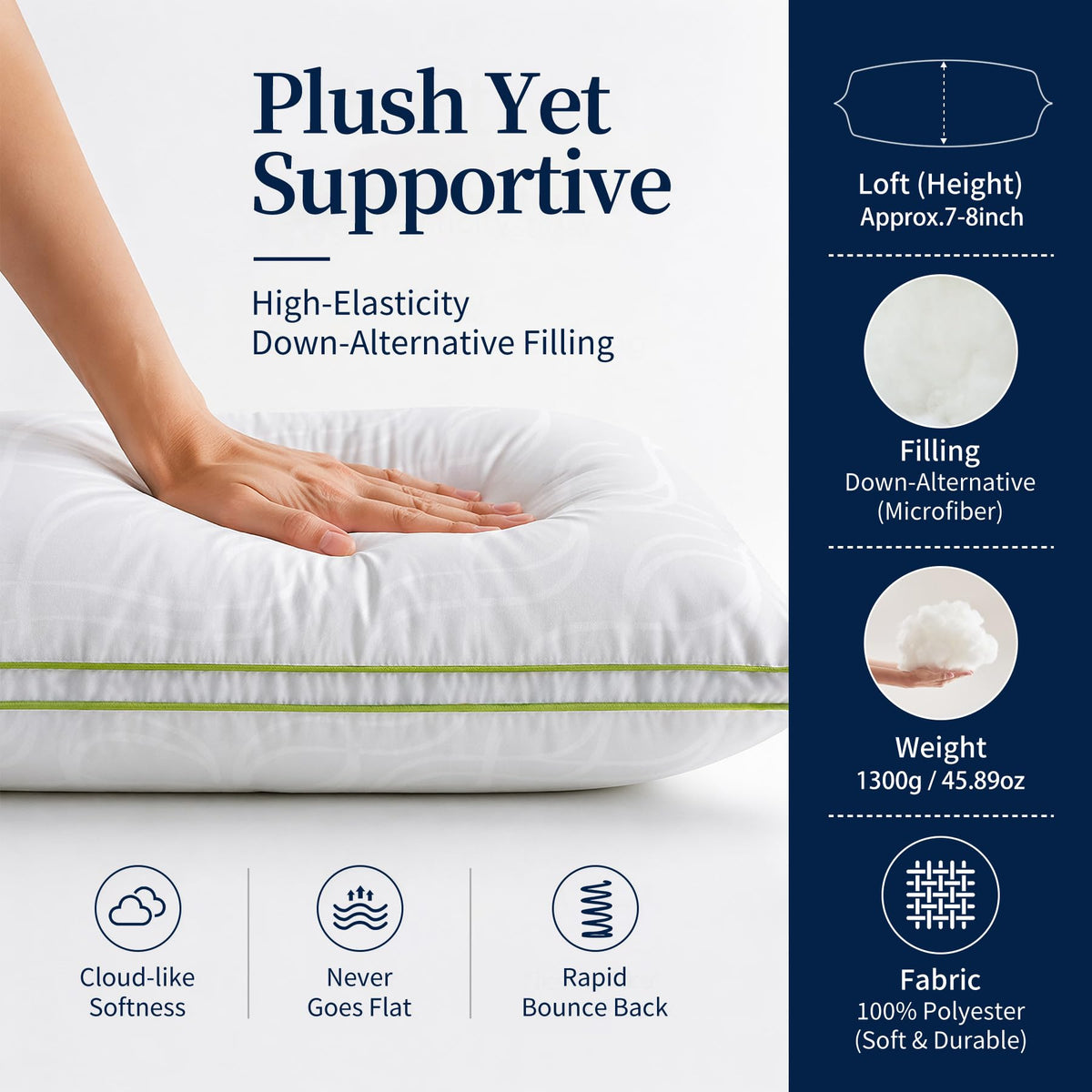 King Size Down Alternative Bed Pillows Set of 2 M16651