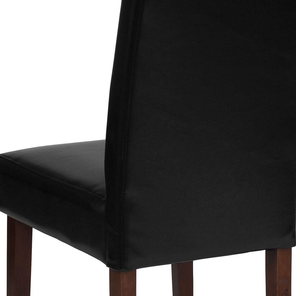 Black Faux Leather Parsons Chair K493149