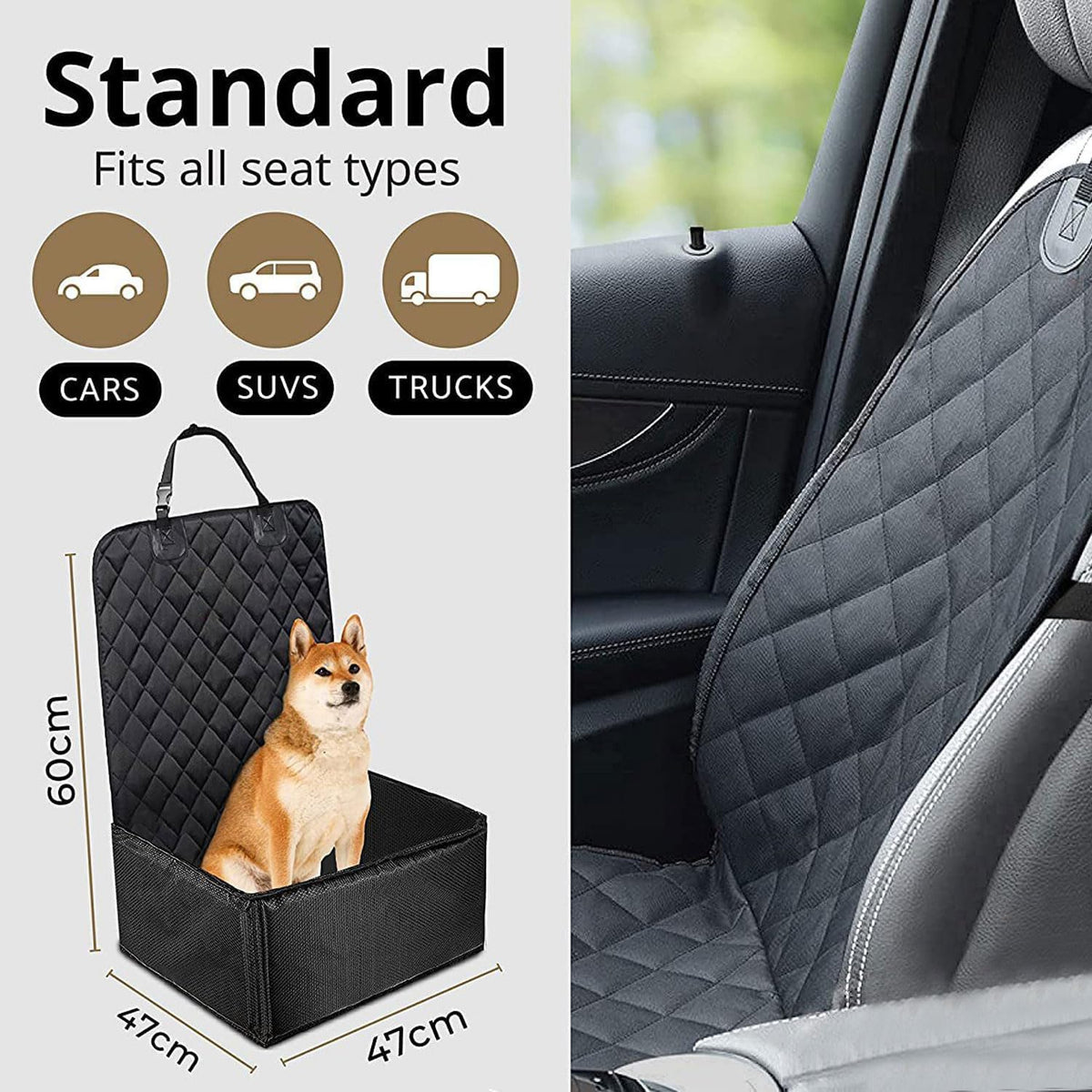 Waterproof 2-in-1 Pet Booster Seat Dog Car Seat Protector W307377