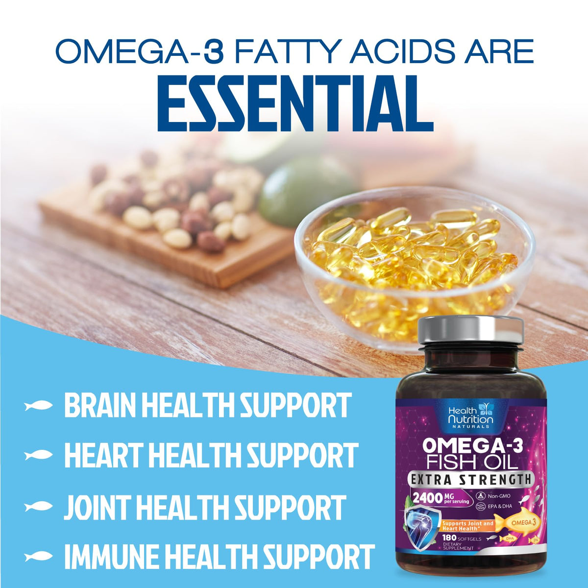 Omega 3 Fish Oil 2400mg Softgels T26173
