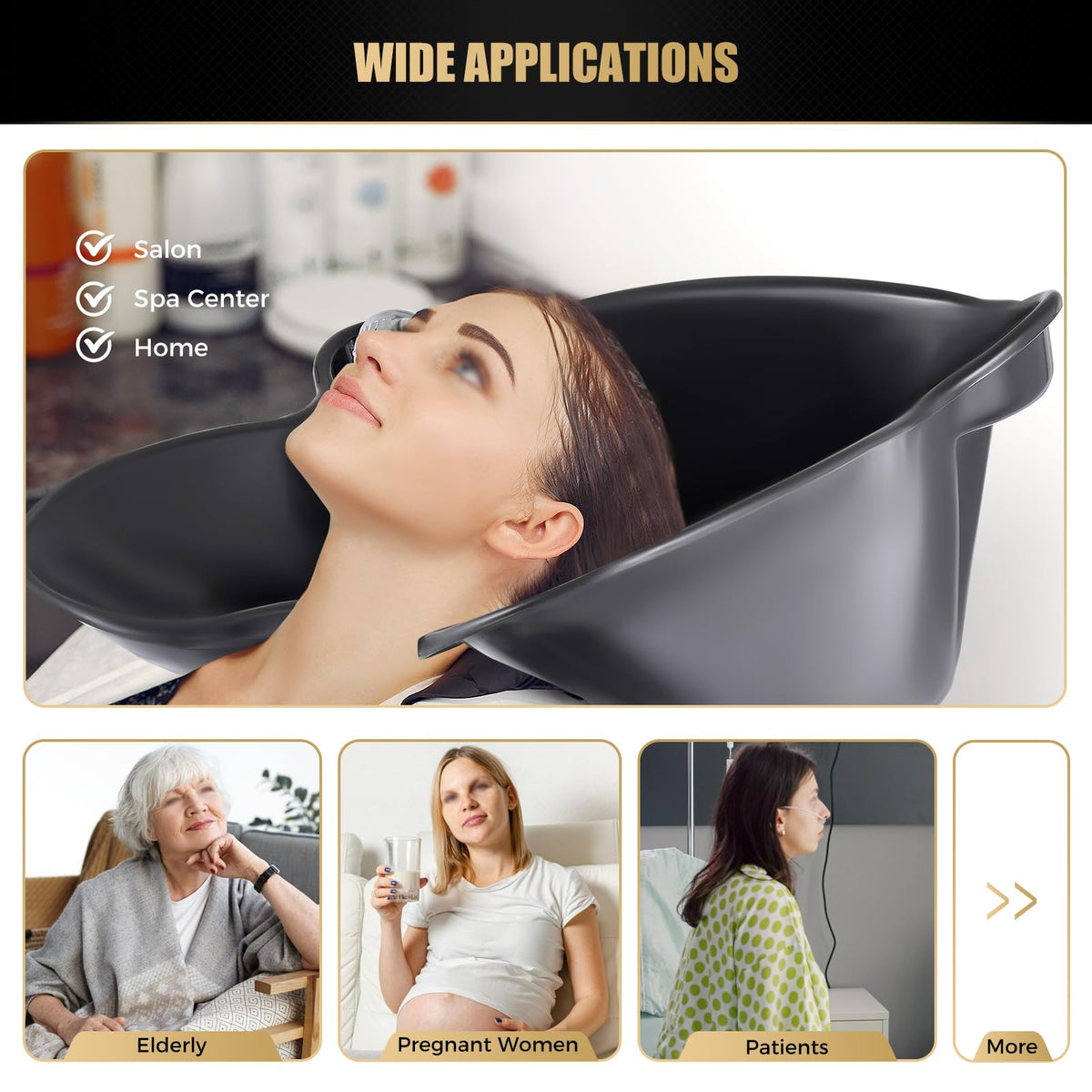 Portable Shampoo Bowl with Electric Pump, Height Adjustable Hair Washing Station O109166