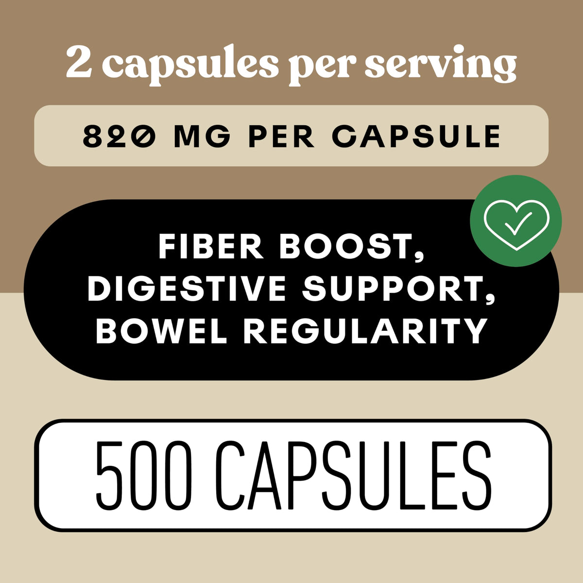 Organic Psyllium Husk Capsules 660mg 500ct Y72887