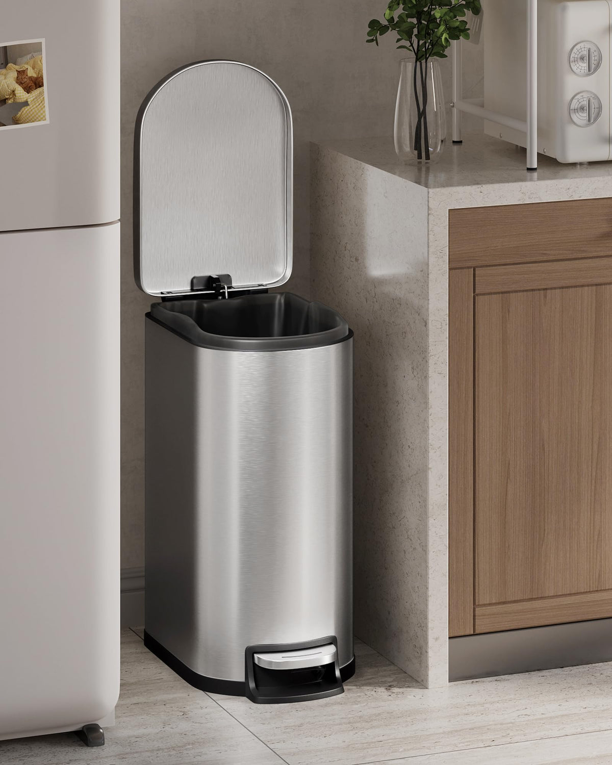 50 L Stainless Steel Kitchen Trash Can with Lid B5273