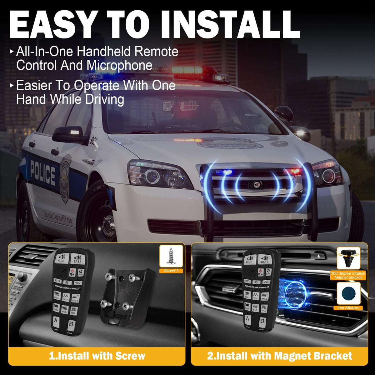 200W Multi-Tone Emergency Car Siren Speaker PA System Kit Z250