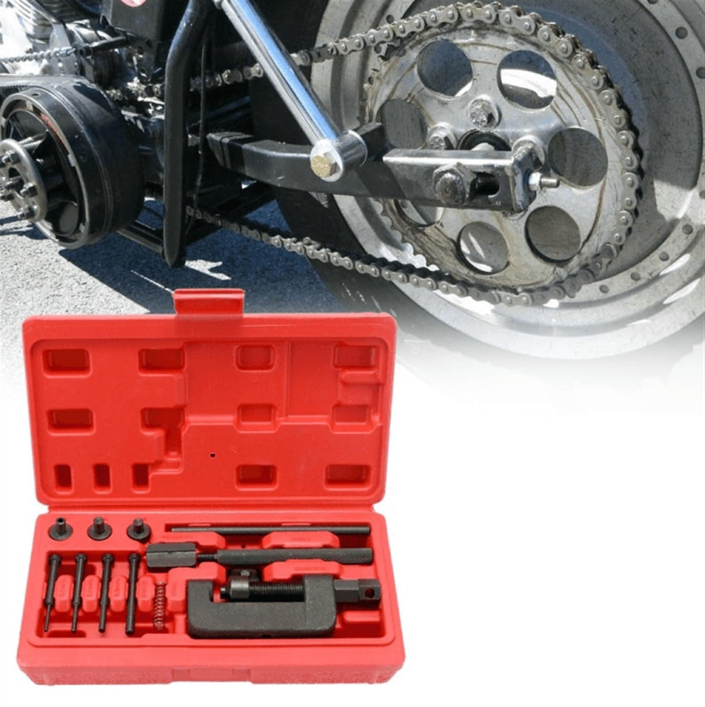 Motorcycle Bike Chain Breaker Riveter Tool Set with Carry Box Y2876