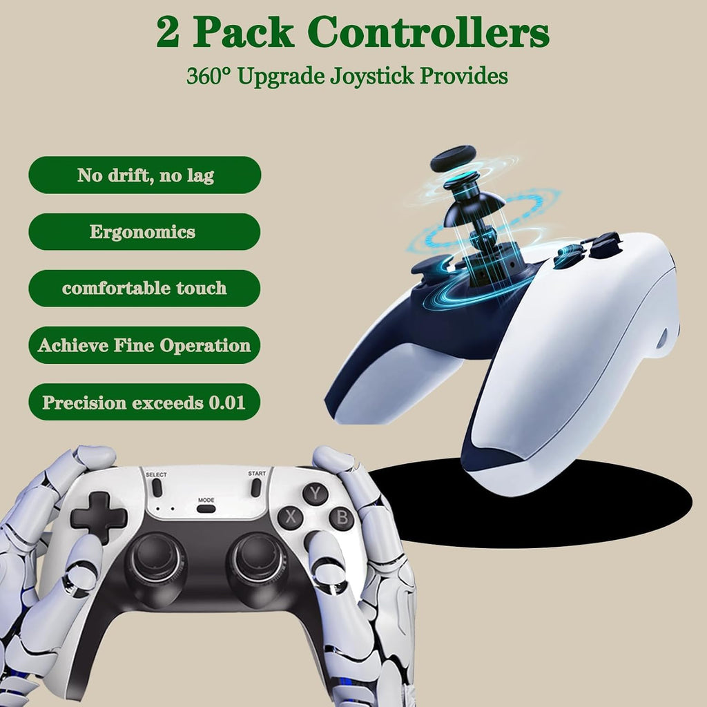 Wireless Retro Gaming Console Stick, 23 Built-In Emulators, 20,000+ Games, 4K HDMI Output, Dual 2.4G Wireless Controllers, 64GB F81346