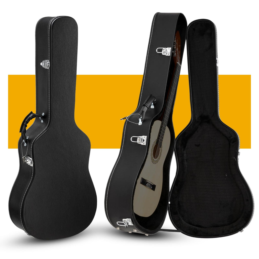 41 Inch Acoustic Guitar Hard Case with Lock Latch, Black J7114