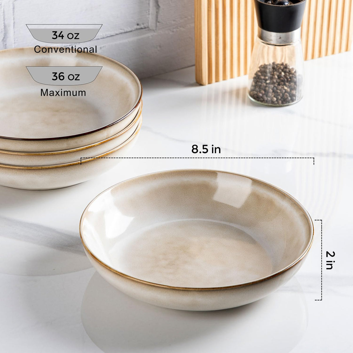 Ceramic Pasta Bowls Set of 4 N48756