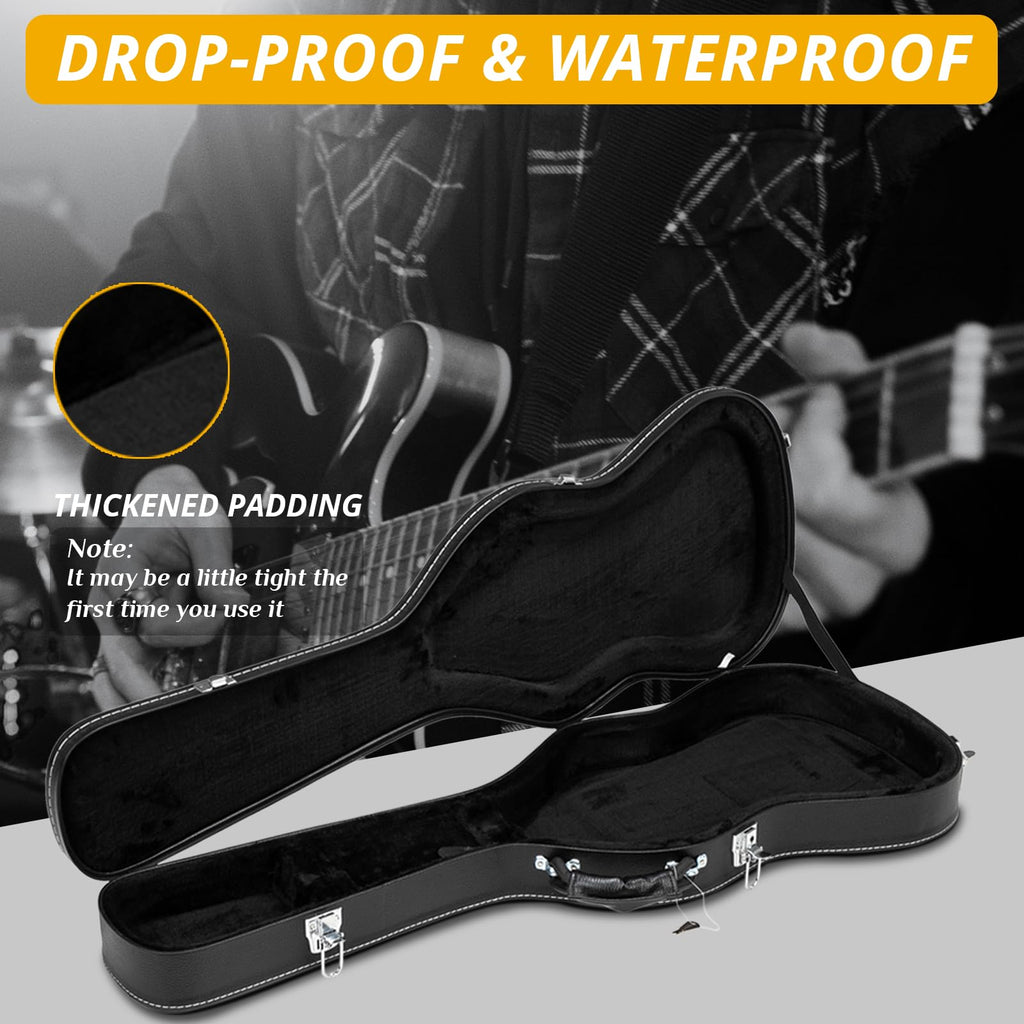 41 Inch Acoustic Guitar Hard Case with Lock Latch, Black J7114