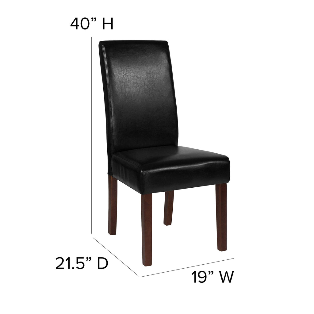 Black Faux Leather Parsons Chair K493149