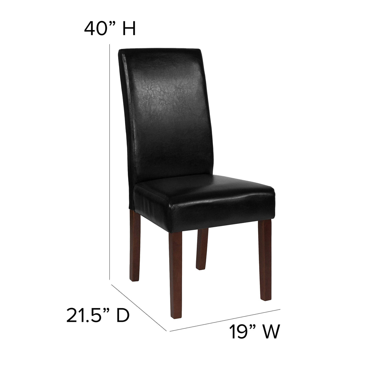 Black Faux Leather Parsons Chair K493149