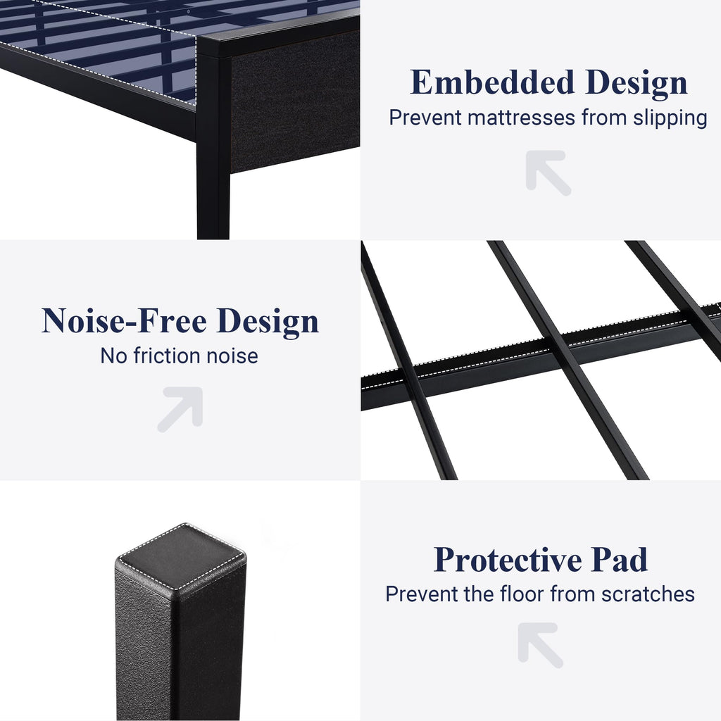 Queen Size Black Oak Bed Frame Y907