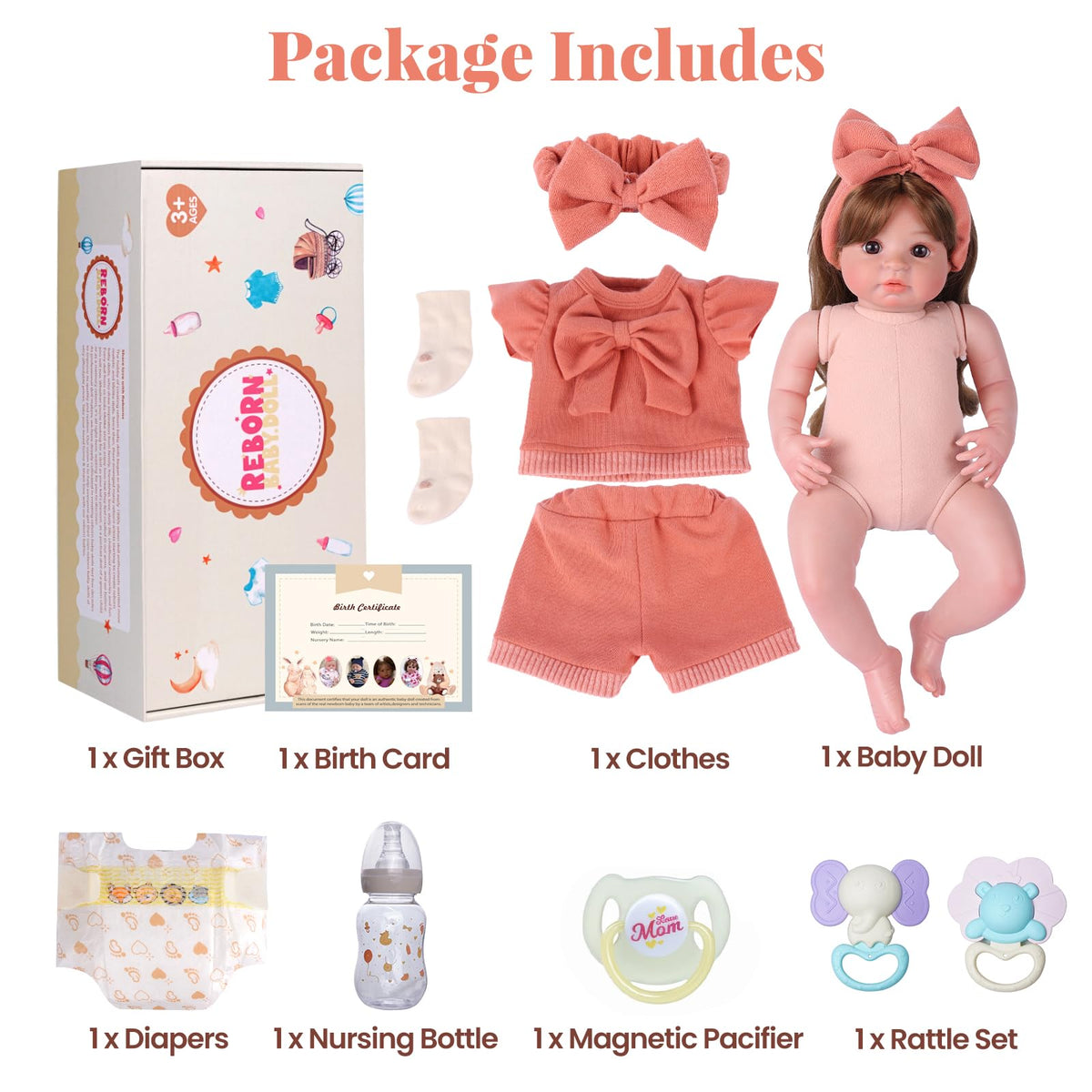 20 Inch Realistic Baby Doll K4325