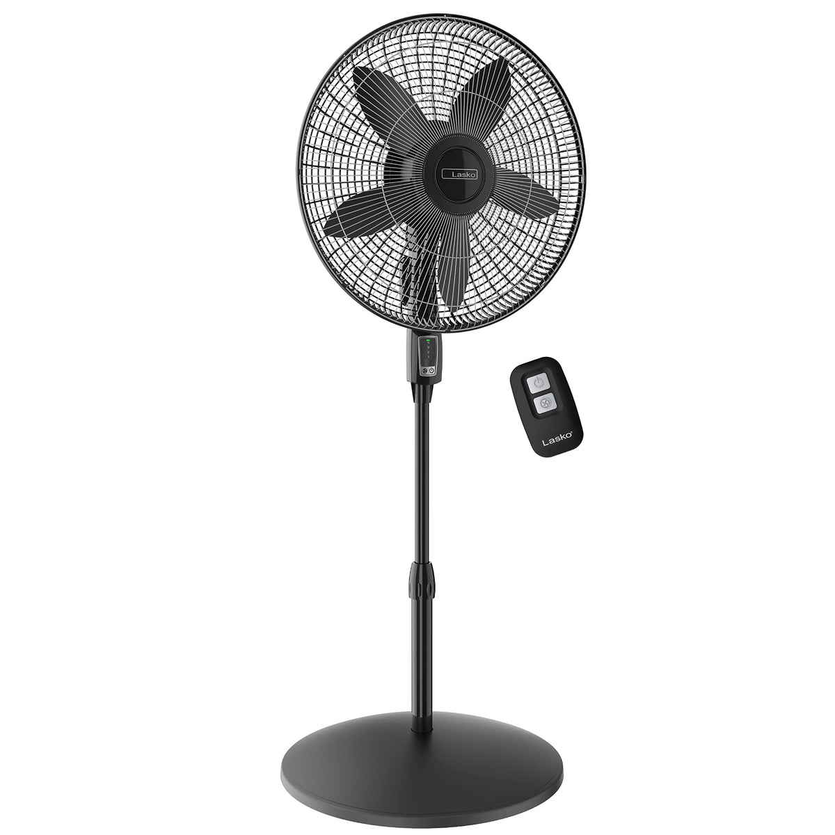 Oscillating Pedestal Fan, Adjustable Height, Remote Control, 4 Speeds, 18", Black R759