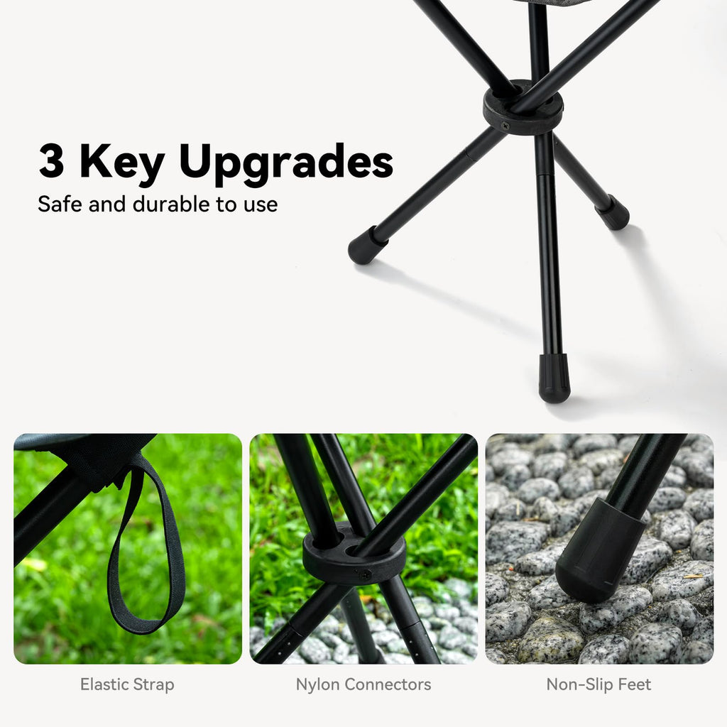 18"×14.5" Aluminum Alloy Folding Camping Stool, Black L84600