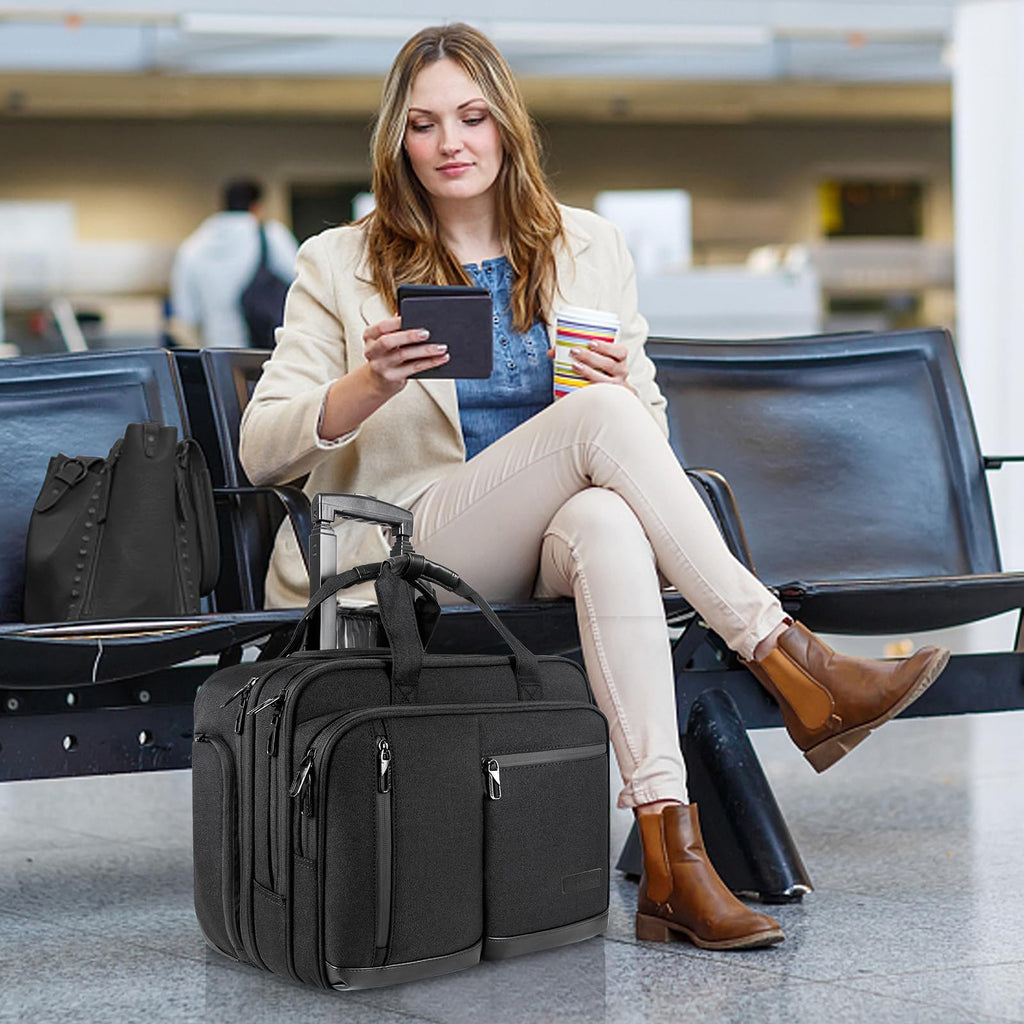 17.3 Inch Waterproof Black Rolling Laptop Bag O65623