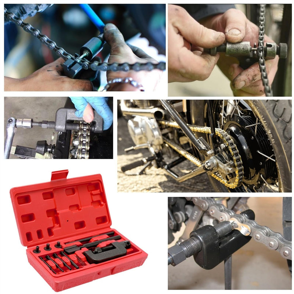 Motorcycle Bike Chain Breaker Riveter Tool Set with Carry Box Y2876