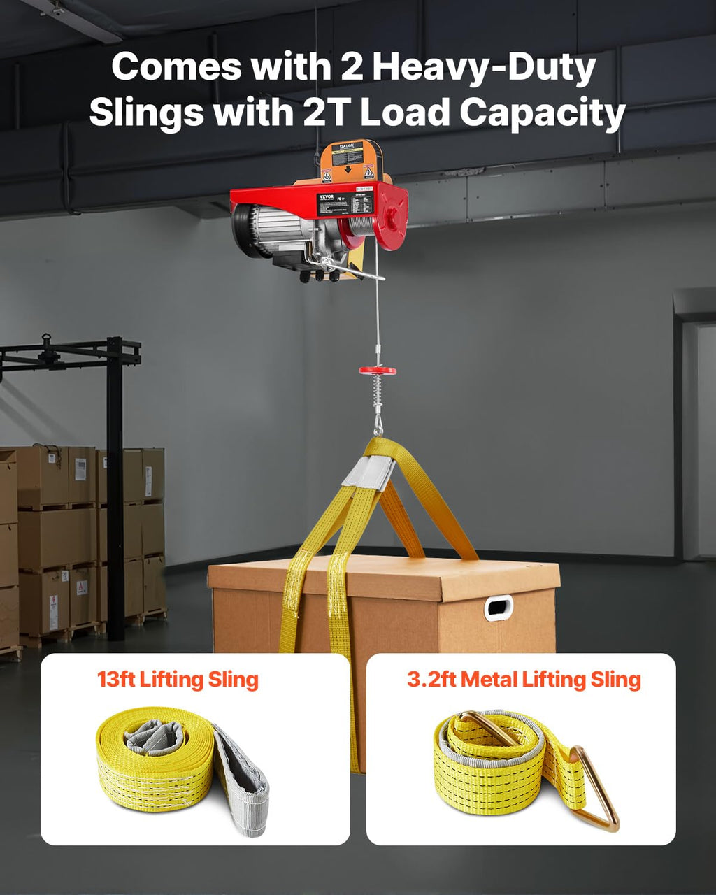 880lbs Electric Hoist with Wired Remote Control V87735