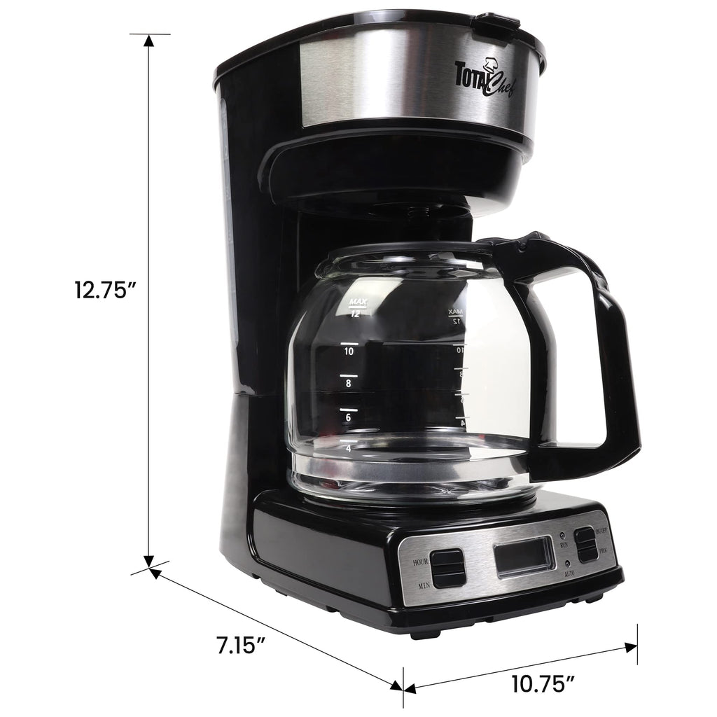 12-Cup Programmable Drip Coffee Maker with Glass Pot T4703
