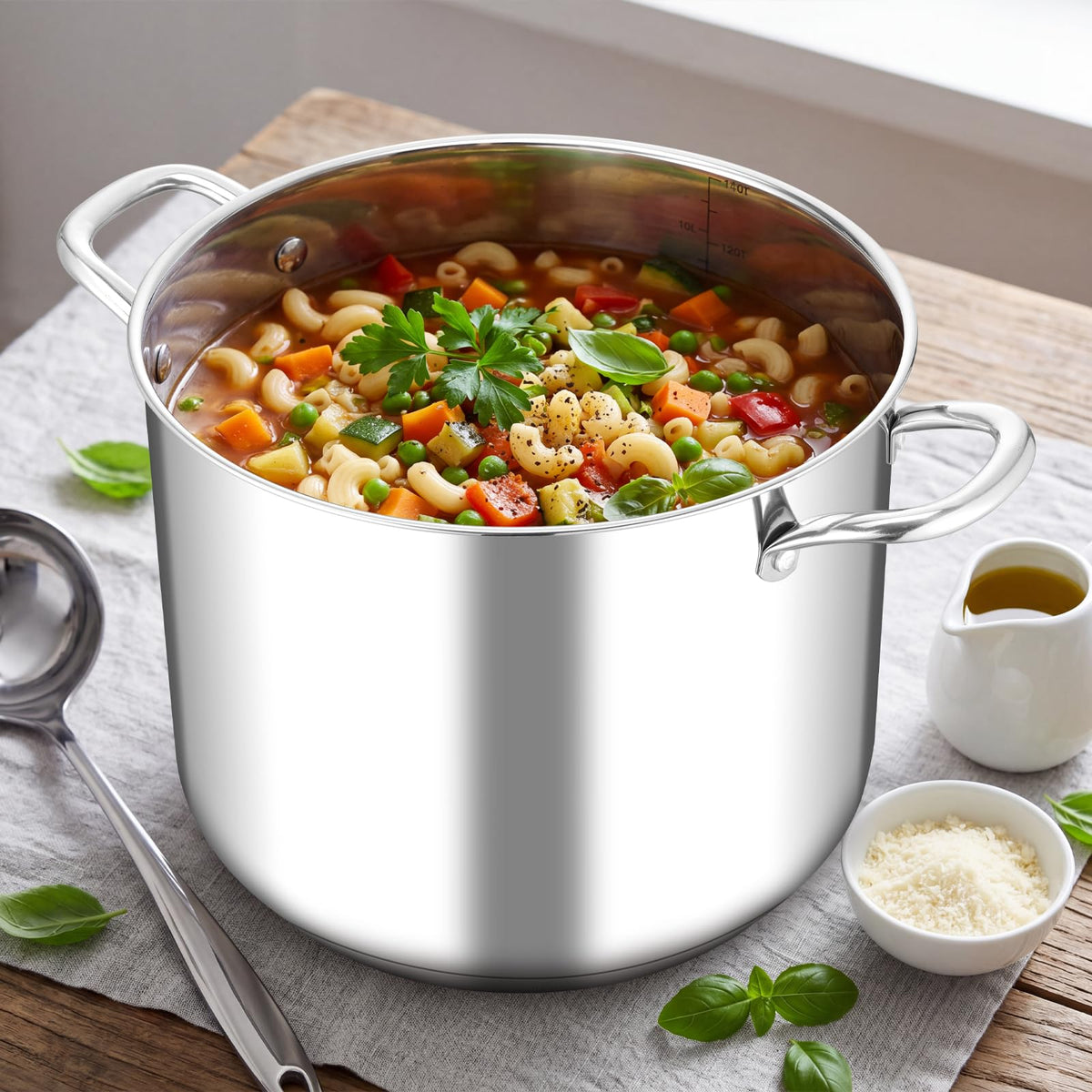 14Qt Stainless Steel Stock Pot with Lid S80614