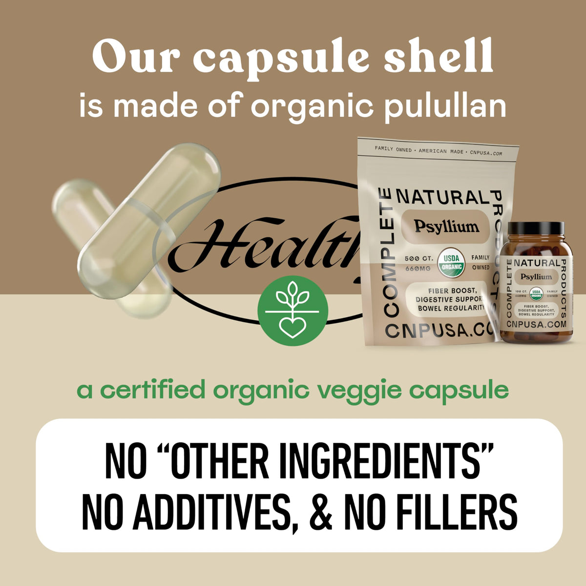 Organic Psyllium Husk Capsules 660mg 500ct Y72887
