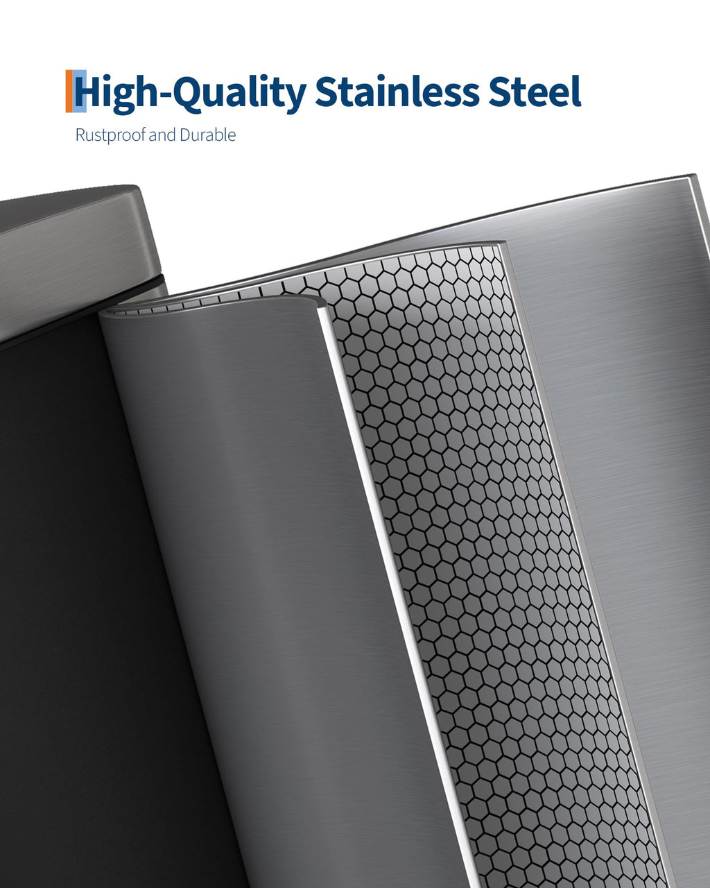 50 L Stainless Steel Kitchen Trash Can with Lid B5273