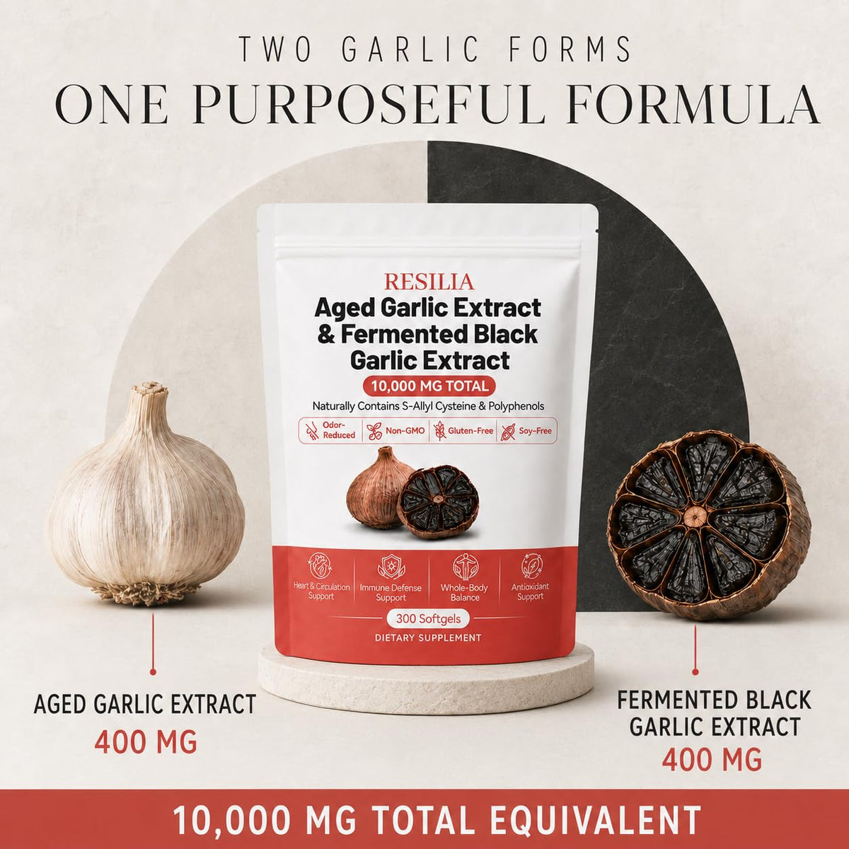 Aged Garlic Extract & Fermented Black Garlic Extract Softgels L5132