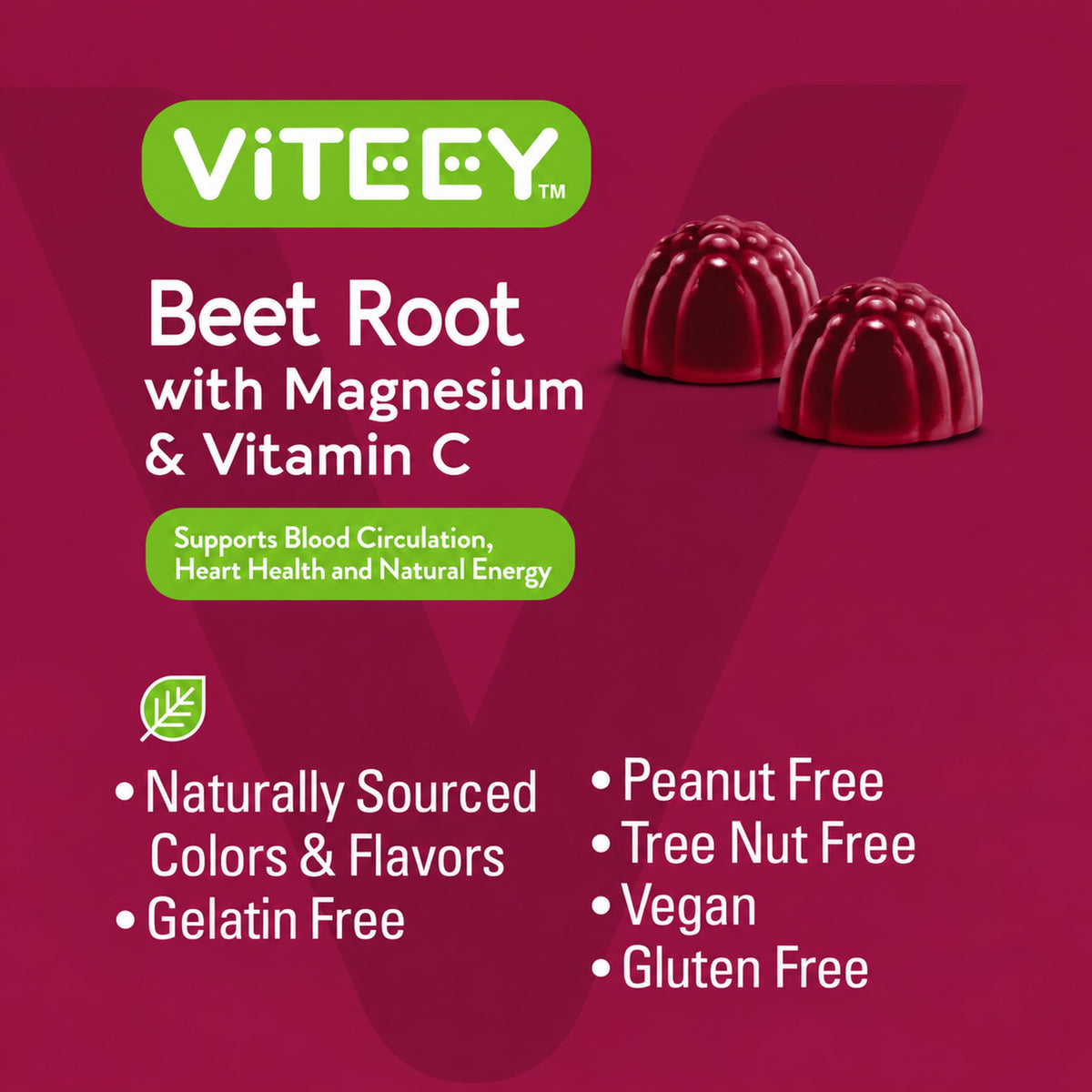 Beet Root Gummies with Magnesium & Vitamin C J20671