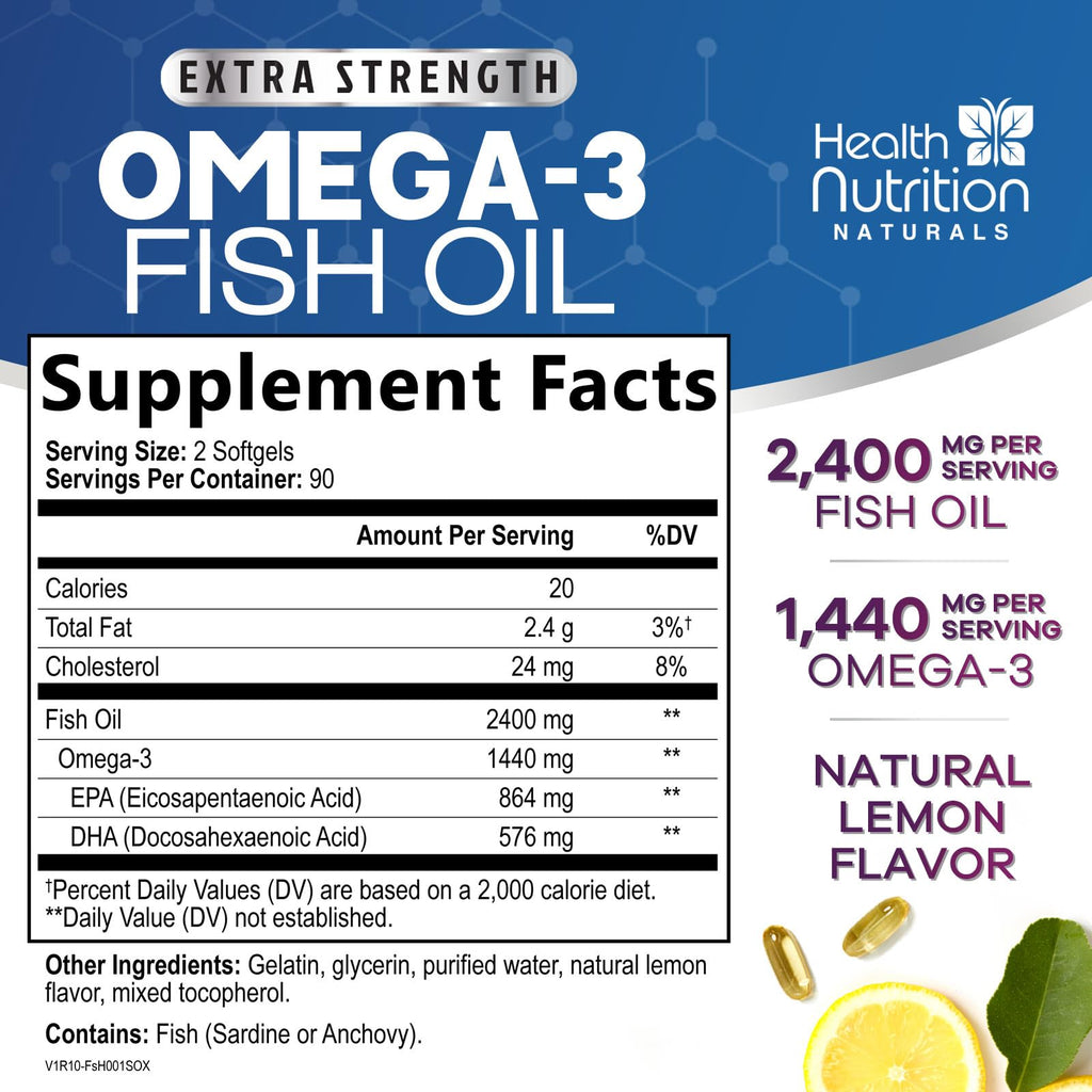 Omega 3 Fish Oil 2400mg Softgels T26173