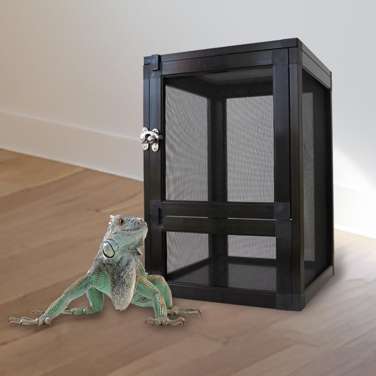 Black Aluminum Alloy Mesh Screen Habitat Cage G16072