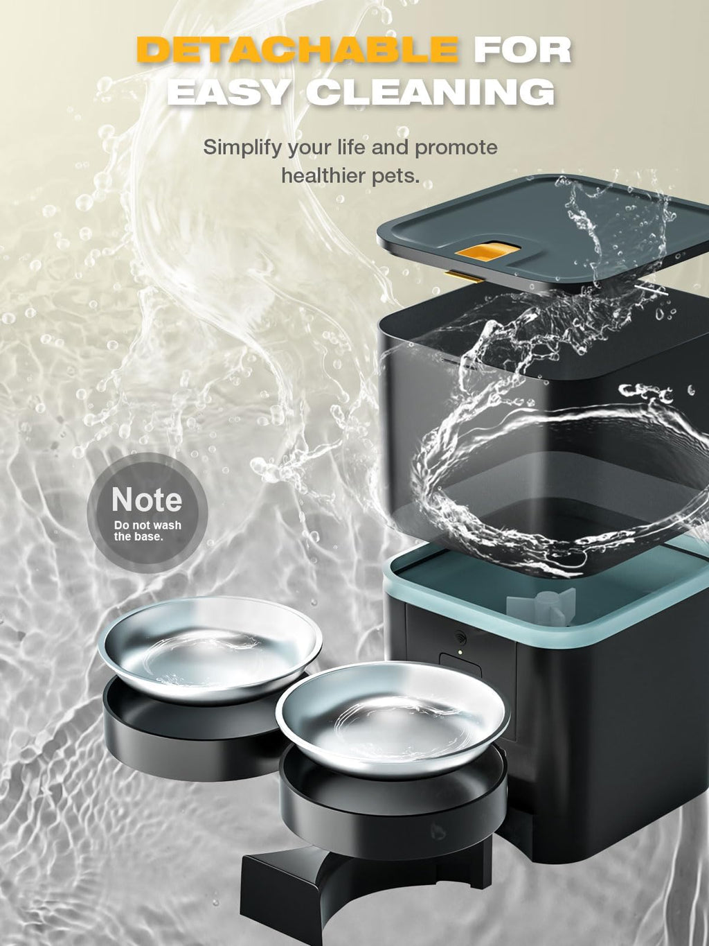 Automatic WiFi App Control Cat Feeder with Stainless Steel Bowl P2813