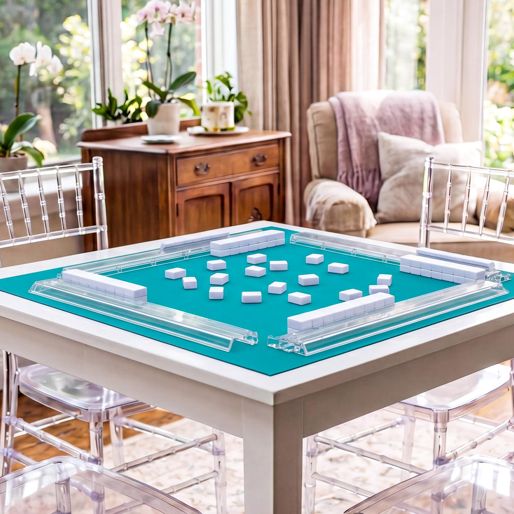 Clear Acrylic Mahjong Tile Rack and Pusher Set of 4 R237