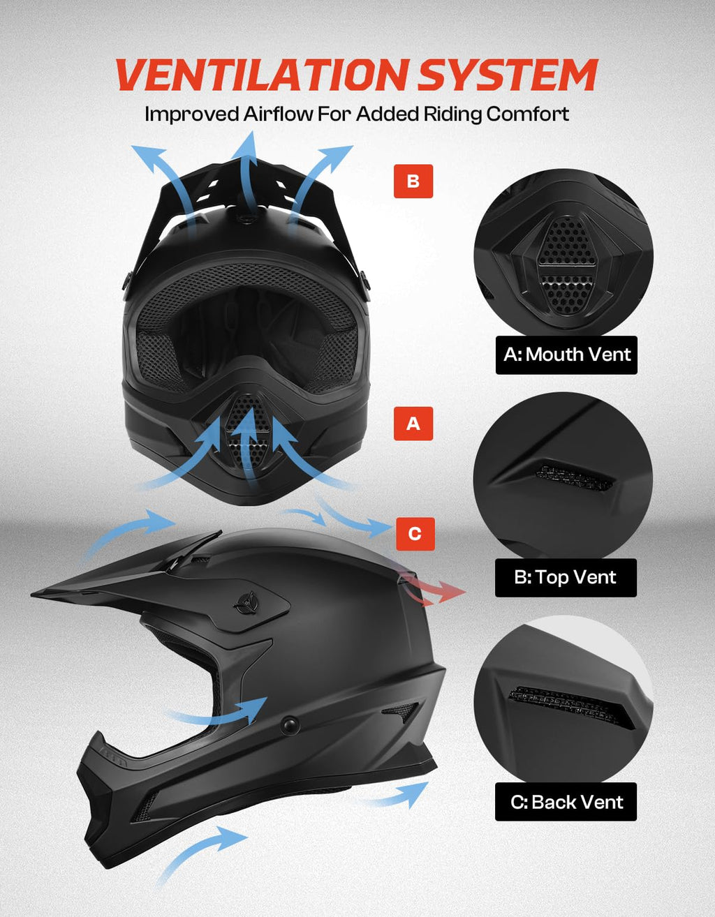 Kids DOT Approved Full Face Motocross Helmet P43383