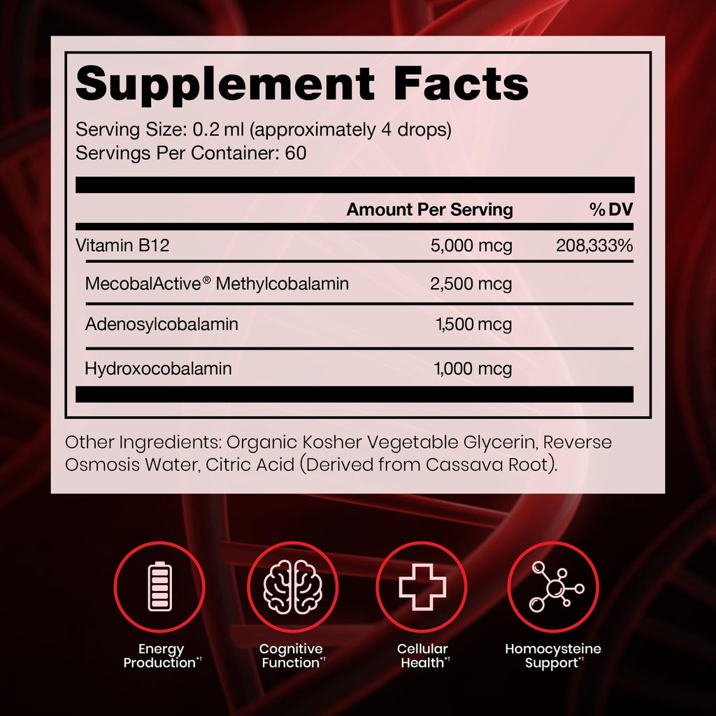 BioActive B12 Liquid 5000mcg 60 Servings F53185