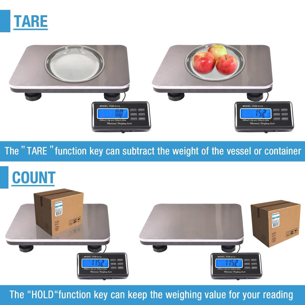 Heavy Duty Shipping Scale 660lbs Stainless Platform F1232