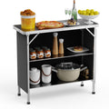 Aluminum 2-Tier Folding Camping Table with Carrying Bag D30703