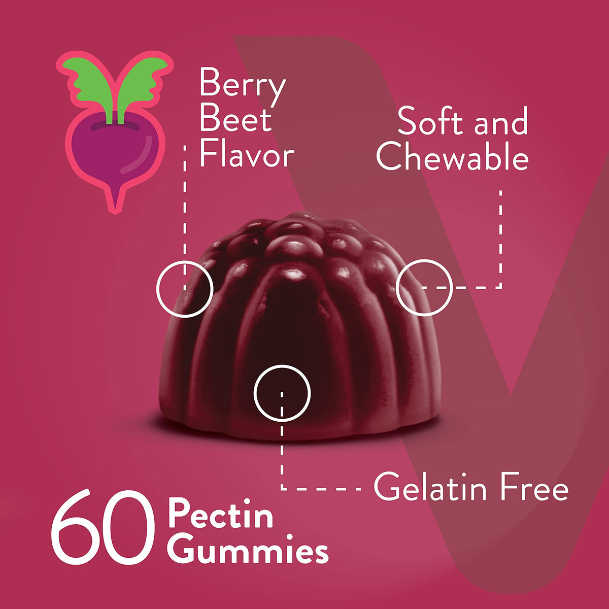 Beet Root Gummies with Magnesium & Vitamin C J20671