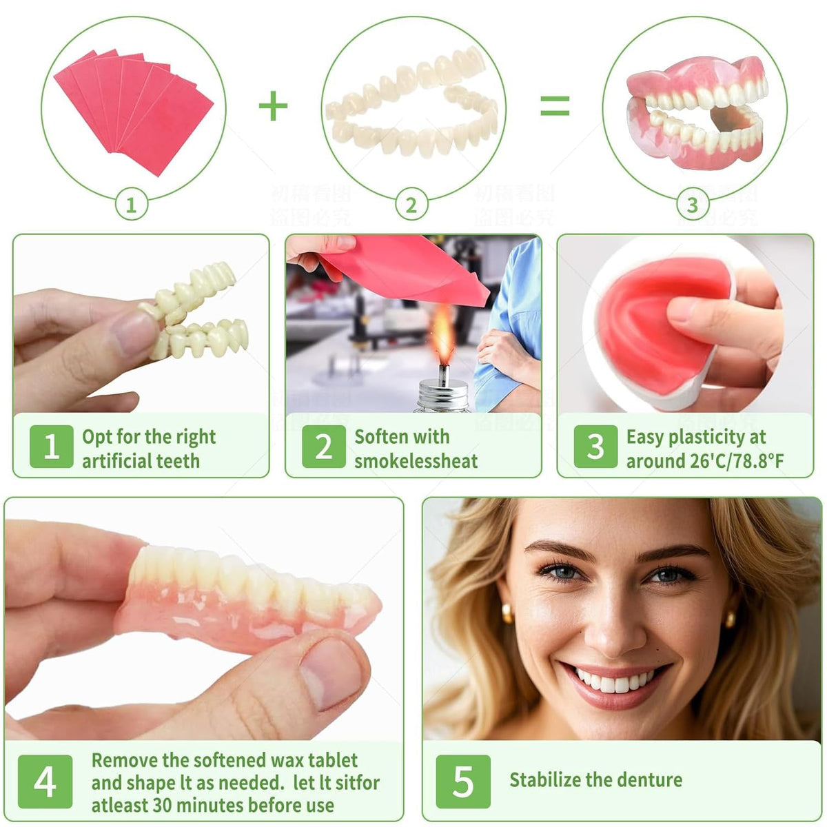 DIY Denture Making Kit with Tool Kit and Temporary Teeth V943815