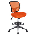 Armless Adjustable Height Mesh Drafting Chair with Foot Ring & Wheels F90607