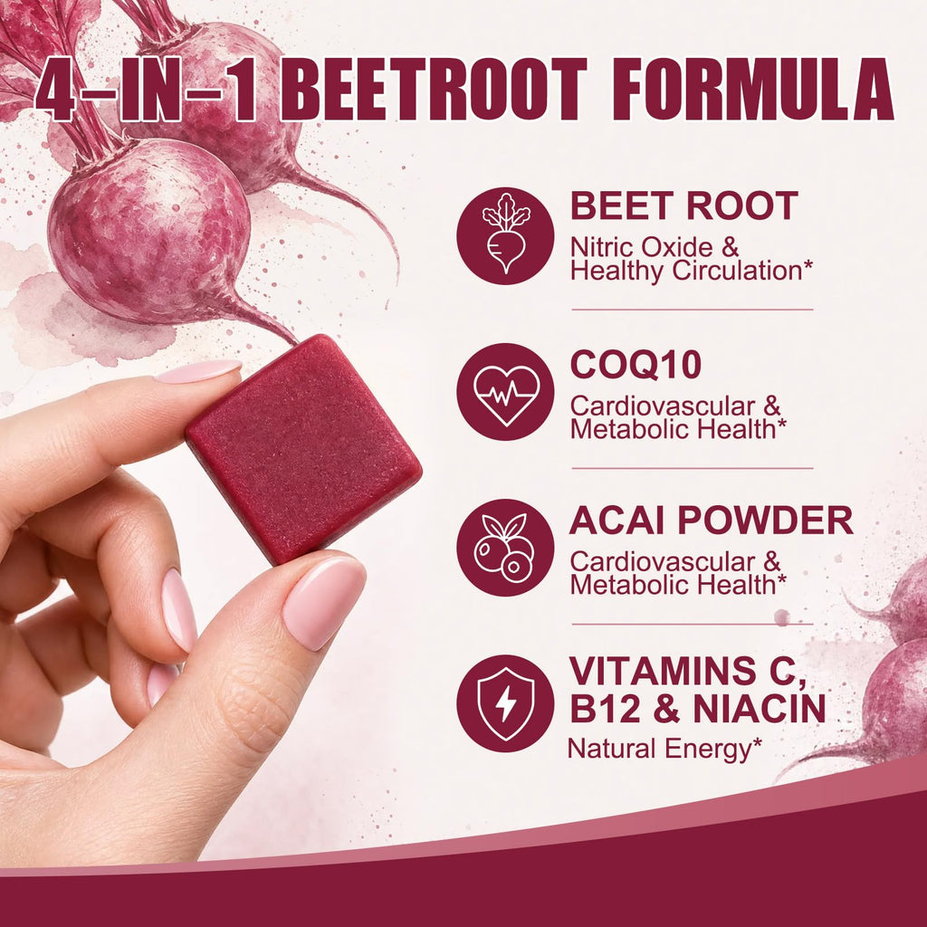 Beet Root Chews with CoQ10, Mixed Berry, 90 Ct X5022
