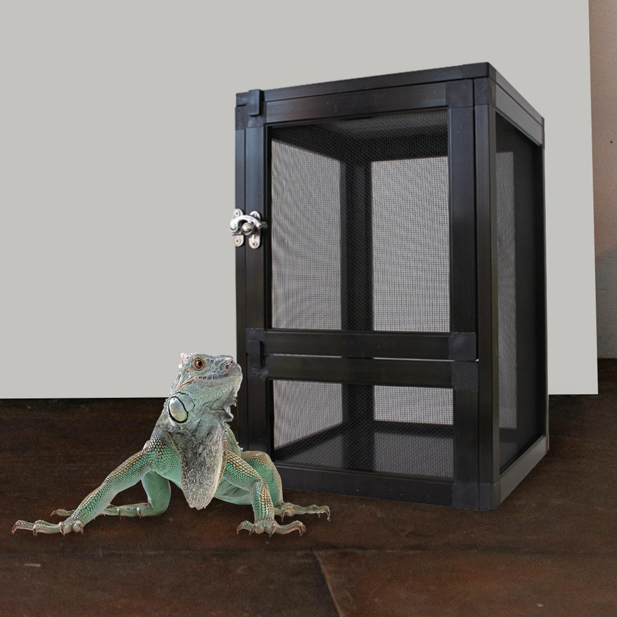 Black Aluminum Alloy Mesh Screen Habitat Cage G16072